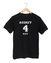Load image into Gallery viewer, AUDREY HEPBURN&#39;S BIRTHDAY 4 MAY  Black T-Shirt