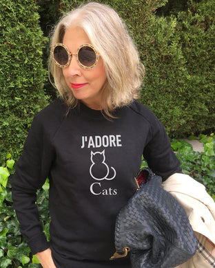 J'ADORE CATS Black Sweatshirt