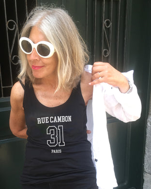 31 RUE CAMBON  Organic Tank Top Black T-Shirt