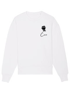 COCO SMALL LOGO White Organic Oversize Sweatshirt
