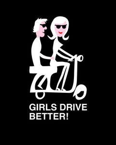 GIRLS DRIVE BETTER! Black T-Shirt