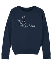 Load image into Gallery viewer, AUDREY HEPBURN SIGNATURE ONLY NAME  French Navy SweatShirt