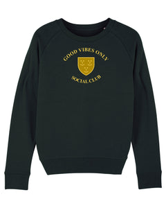 GOOD VIBES ONLY, SOCIAL CLUB Black Sweatshirt