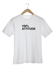 Load image into Gallery viewer, 100% ATTITUDE White T-Shirt