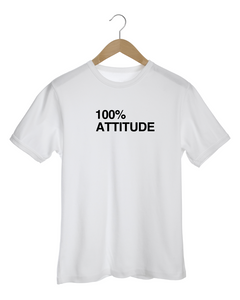 100% ATTITUDE White T-Shirt