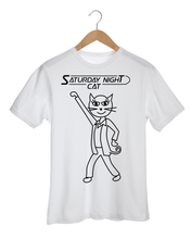 Load image into Gallery viewer, SATURDAY NIGHT CAT White T-Shirt