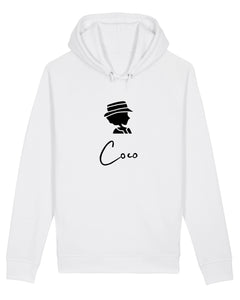 COCO ONLY NAME BLACK SILHOUETTE White Hoodie
