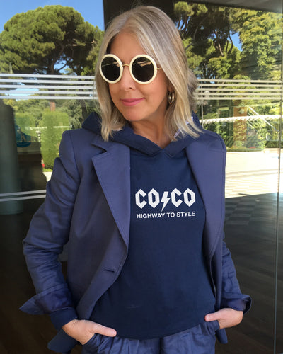 COCO AC/DC STYLE Navy Blue Hoodie