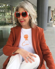 Load image into Gallery viewer, COCO ONLY NAME ORANGE SILHOUETTE White T-Shirt