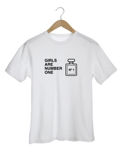 Load image into Gallery viewer, GIRLS ARE NUMBER ONE White T-Shirt