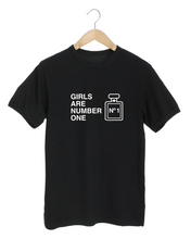 Load image into Gallery viewer, GIRLS ARE NUMBER ONE Black T-Shirt