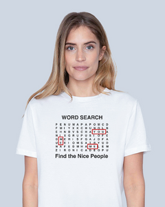 WORD SEARCH NICE PEOPLE White T-Shirt